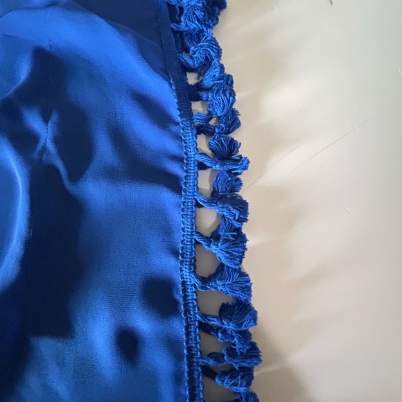 Adreamly Cover Up Women's One Size Blue Tassels Chiffon Swimwear Beach Kaftan - Picture 8 of 9